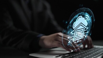 Poster - Cloud computing, cloud strategy, and cloud technology transforming digital infrastructure with scalable services, secure data storage, and cloud-based digital business solutions. Muxer