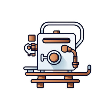 Linear Espresso Machine Icon By Marina Sloshing isolated on transparent background