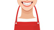 © samantha - Cheerful adult in centered apron