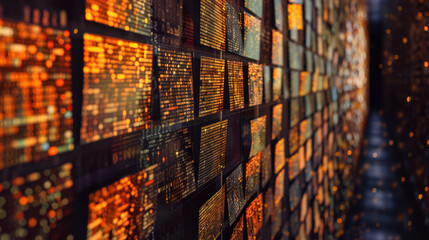 Poster - Digital data visualization abstract technology glowing patterns vibrant colors information flow futuristic design illuminated screens data storage network connections digital art