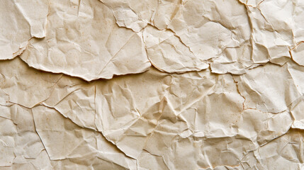 Poster - Crumpled paper texture in light beige color creates unique and artistic background, perfect for various design projects and creative applications. subtle imperfections add character and depth