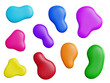 © Andy March - Set of colorful paint blobs, organic abstract shapes, isolated on transparent background, png