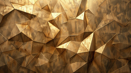 Poster - Geometric gold triangle pattern texture with shine creates luxurious and elegant backdrop. intricate design adds depth and sophistication, perfect for various creative projects