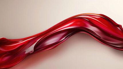 Fototapete - Flowing abstract design featuring smooth, glossy red curves on soft background creates captivating visual experience. vibrant colors evoke sense of energy and elegance