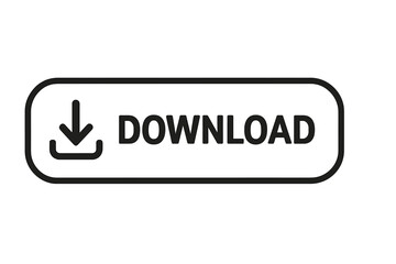Poster - Download button icon vector. Simple web interface element design. UI UX graphic for website and app. Arrow symbol for downloading data. Minimalist line art illustration.