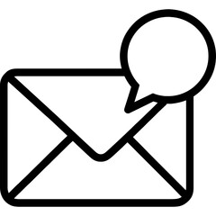 Poster - Direct message envelope outline icon vector