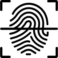 Poster - Fingerprint scan outline icon vector