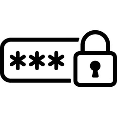 Aufkleber - Password field outline icon vector