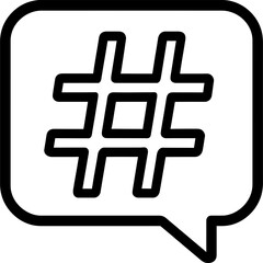 Aufkleber - Hashtag symbol outline icon vector