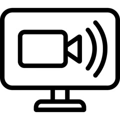 Poster - Live streaming outline icon vector