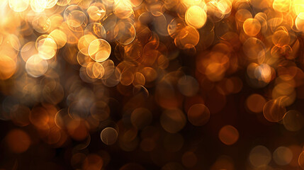 Aufkleber - Glowing golden light texture in soft bokeh effect creates warm and inviting atmosphere, perfect for backgrounds or festive themes. shimmering circles add depth and elegance