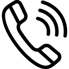 Poster - Phone handset outline icon vector