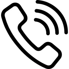 Poster - Phone handset outline icon vector