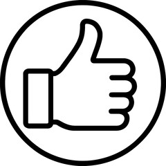 Poster - Thumbs up outline icon vector