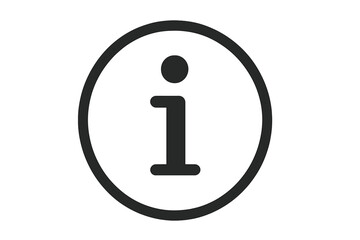 Poster - Information Icon Vector, Circular Info Button Symbol, Modern Minimalist Information Sign, Black Outline, Transparent Background, Web App UI Symbol, Editable Vector Illustration