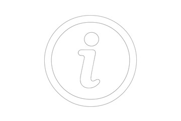 Fototapete - Minimalist Info Icon Outline, Information Symbol in Circle, Thin Line Button Design, Simple Vector Emblem on Transparent Background, Knowledge Sign, Modern Monochrome UI Element, Digital Help Icon