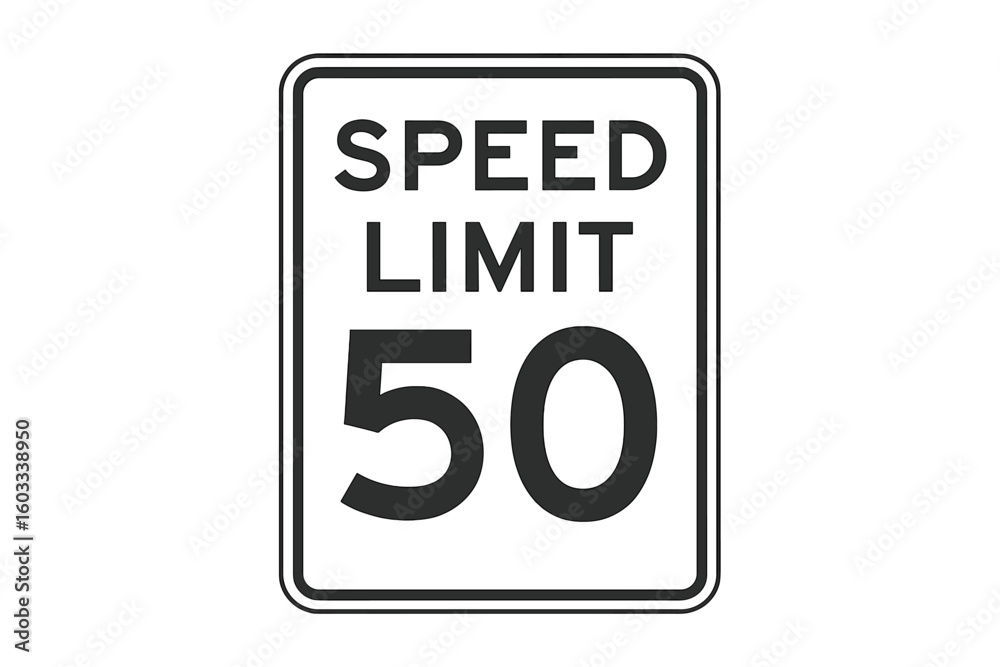 Speed Limit 50 Sign: Official Road Safety, Traffic Regulation, Driving ...