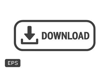 Fototapete - Download vector web button concept. UI UX graphic element for website and mobile app design. Modern simple download icon with arrow symbol. Isolated on transparent background.