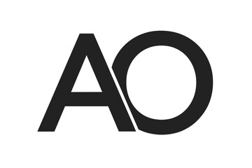 Poster - AO OA monogram logo design. Letter A and O initial icon symbol. Modern, minimalist vector illustration for business, corporate identity, brand. Abstract typography logotype.