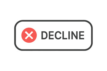 Poster - Decline button vector. Red cross mark icon. No symbol. Web interface element. Reject and cancel action. Wrong choice concept. User interface design. UI UX graphic element.