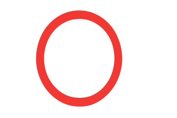 Fototapete - Vibrant Red Circle Outline on Clean White Background, Minimalist Vector Icon, Bold Red Ring Frame, Simple Geometric Shape Clipart, Transparent PNG for Design Projects