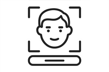Poster - Face ID icon for biometric verification and person identification. Facial recognition system concept for security, access, and authentication. Face scanning process technology vector.