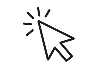 Fototapete - Clicking arrow cursor icon. Computer mouse pointer symbol for website navigation and UI/UX design. Select button concept. Pixel perfect vector graphic illustration isolated.