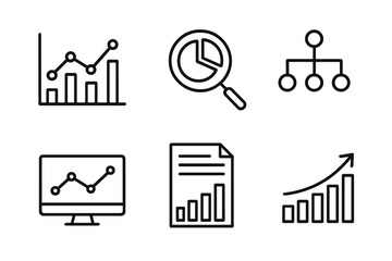 Poster - data analysis and business analytics line icon set. collection of infographic elements for statistic