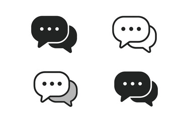 Fototapete - Chat message bubble vector icon set. Communication symbol collection for web and mobile apps. Speech bubble, dialog, conversation, and comment sign. Online talk, SMS, group chat.