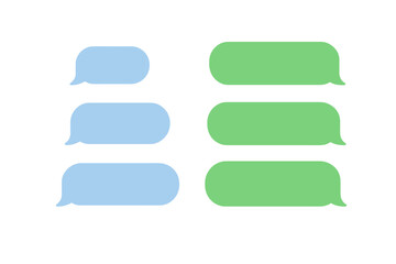 Fototapete - Vector message bubbles for chat app. Smartphone SMS speech bubbles collection. Dialogue balloon icon set for texting or messenger. Communication concept illustration. Empty template.