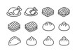 © elena - Collection food vector minimal set icons icon stroke line symbol comfort contour