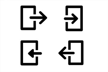 Fototapete - Login and logout icons. Sign in and sign out symbol collection. Vector arrow and door graphics for user interface. Simple enter and exit buttons for website or mobile app.