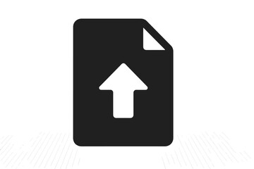 Fototapete - Upload Document Arrow Icon. File Transfer, Synchronization, Sharing Symbol. Simple Black Flat Document With Up Arrow. Web And App UI Element. Data Upload, Cloud Storage, Sharing, Interface Concept