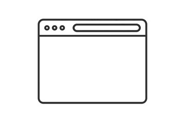 Fototapete - Minimalist Web Browser Window Outline Vector. Simple Modern Internet Browser Frame, User Interface Template with Address Bar and Navigation Buttons for UI, UX, Website, App, Mockup, Design Elements