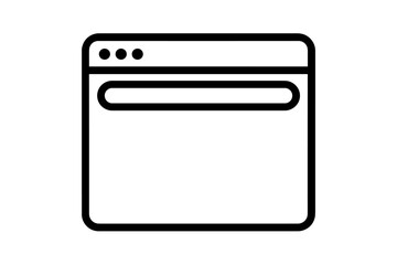 Fototapete - Minimalist Web Browser Window Icon. Simple Vector Outline Graphic. User Interface Template. Internet Search Bar Design. Black Line Art Isolated. Modern UI Element for Website Mockups