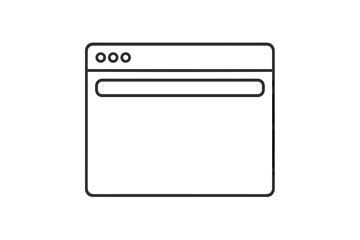 Fototapete - Minimalist Web Browser Window Vector Icon. Simple Outline Internet Browser UI Mockup. Blank Modern User Interface Window Frame. Online Webpage Template. Clean Thin Line Art. Isolated Illustration