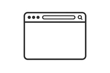 Fototapete - Web Browser Interface Window Minimalist Vector Illustration. Search Bar Icon, Internet Browser Frame Blank Window GUI Template, User Interface Mockup Outline. Simple Website Browser Layout Isolated.