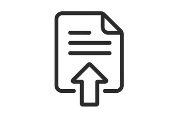 Fototapete - File upload line icon. Simple document with arrow up symbol for data transfer, submit, send, and export. Minimalist vector for web design, app interface, and UI UX.