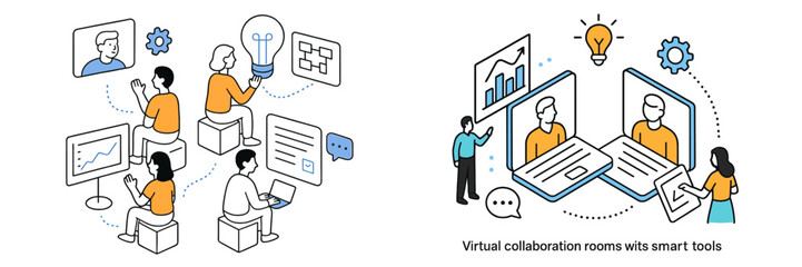 Poster - Virtual collaboration rooms utilizing smart tools enhance teamwork and creativity in online environments