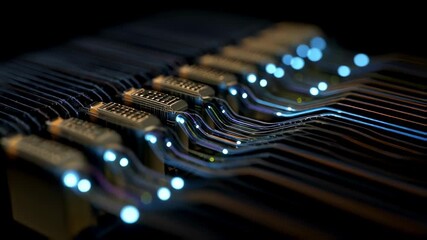 Poster - Quantum computing processors revolutionizing technology by exponentially increasing processing power and solving complex problems across fields like medicine and materials science