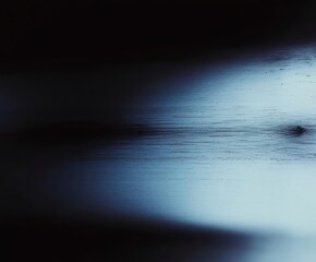 Fototapete - Abstract full frame background with horizontal motion blur lines and dark blue color gradient. Dynamic light effect with space copy.