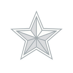 Poster - Five Pointed Star Geometric Design Element in Silver and White