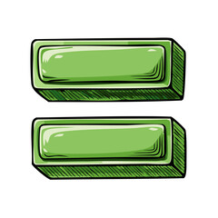 Poster - Two Green Rectangle Buttons in Parallel Arranged Vertically for Digital Interface Usage