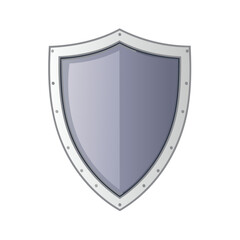 Poster - Metallic Shield Icon Illustration Symbol of Protection and Security