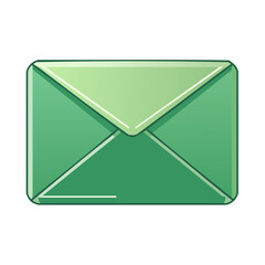 Poster - Closed Green Envelope Illustration: Communication, Message Delivery Icon