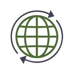 Poster - Globe with Arrows Circling Icon Global Connection Worldwide Concept Graphic