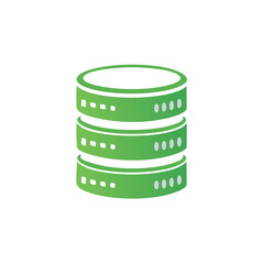 Poster - Green and White Layered Data Storage Icon Depicting Database Servers and Information
