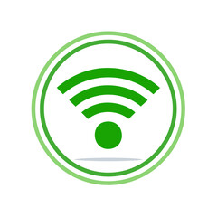 Poster - Green WiFi Signal Symbol with Circles for Connectivity and Technology Applications