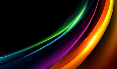 Fototapete - Smooth and luminous curves in a spectrum of colors create a dynamic and visually appealing abstract composition, ideal for modern and creative projects