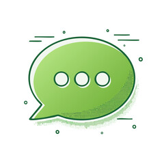 Poster - Lime Green Speech Bubble with Dots, Text Message, Communication Concept